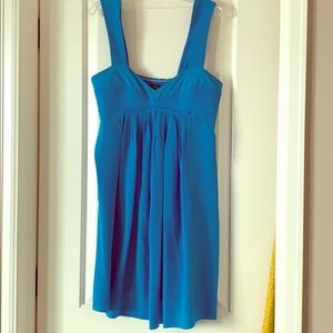 Black Halo turquoise silk dress